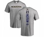 Baltimore Ravens #21 Mark Ingram II Ash Backer T-Shirt