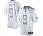New Orleans Saints #9 Drew Brees Limited White Platinum Football Jersey