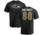 Baltimore Ravens #88 Ty Montgomery Black Name & Number Logo T-Shirt