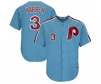 Philadelphia Phillies Bryce Harper Majestic Light Blue Cool Base Cooperstown Player Jersey