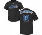 New York Mets #18 Darryl Strawberry Replica Black Road Cool Base Baseball Jersey