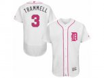 Detroit Tigers #3 Alan Trammell Authentic White Fashion Flex Base MLB Jersey