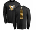 NHL Adidas Pittsburgh Penguins #11 Jimmy Hayes Black Backer Long Sleeve T-Shirt