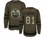 Edmonton Oilers #81 Yohann Auvitu Authentic Green Salute to Service NHL Jersey