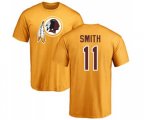 Washington Redskins #11 Alex Smith Gold Name & Number Logo T-Shirt