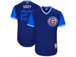 Chicago Cubs #27 Addison Russell Addy Authentic Navy Blue 2017 Players Weekend MLB Jersey