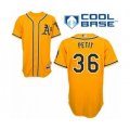 Oakland Athletics #36 Yusmeiro Petit Authentic Gold Alternate 2 Cool Base Baseball Player Jersey