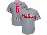Philadelphia Phillies #5 Nick Williams Replica Grey Road Cool Base MLB Jersey