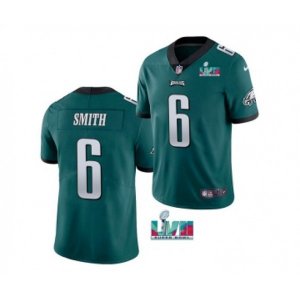 Philadelphia Eagles #6 DeVonta Smith Green Super Bowl LVII Patch Vapor Untouchable Limited Stitched Jersey