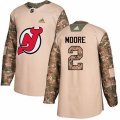 New Jersey Devils #2 John Moore Authentic Camo Veterans Day Practice NHL Jersey
