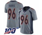 Denver Broncos #96 Shelby Harris Limited Silver Inverted Legend 100th Season Football Jersey