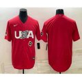 USA Baseball Blank 2023 Red World Classic Stitched Jersey