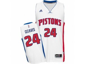 Detroit Pistons #24 Mateen Cleaves Swingman White Home NBA Jersey