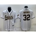 New Orleans Saints #32 Tyrann Mathieu White Stitched MLB Cool Base Nike Baseball Jersey
