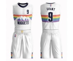 Denver Nuggets #9 Jerami Grant Authentic White Basketball Suit Jersey - City Edition