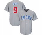 Chicago Cubs #9 Javier Baez Replica Grey Road Cool Base Baseball Jersey