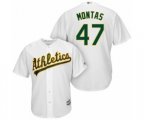 Oakland Athletics Frankie Montas Replica White Home Cool Base Baseball Player Jersey