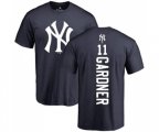 MLB Nike New York Yankees #11 Brett Gardner Navy Blue Backer T-Shirt