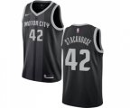 Detroit Pistons #42 Jerry Stackhouse Authentic Black Basketball Jersey - City Edition
