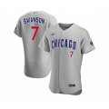 Chicago Cubs #7 Dansby Swanson Gray Flex Base Stitched Baseball Jersey