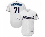 Miami Marlins Drew Steckenrider White Home Flex Base Authentic Collection Baseball Player Jersey
