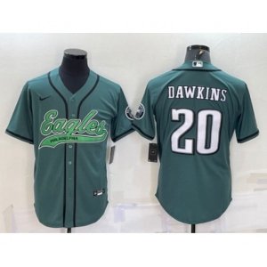 Philadelphia Eagles #20 Brian Dawkins Green Cool Base Stitched Baseball Jersey