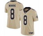 New Orleans Saints #8 Archie Manning Limited Gold Inverted Legend Football Jersey