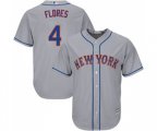 New York Mets #4 Lenny Dykstra Replica Grey Road Cool Base Baseball Jersey