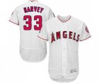 Los Angeles Angels of Anaheim #33 Matt Harvey White Home Flex Base Authentic Collection Baseball Jersey