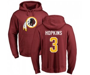 Washington Redskins #3 Dustin Hopkins Maroon Name & Number Logo Pullover Hoodie
