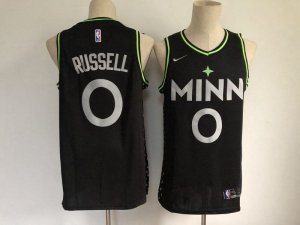 Minnesota Timberwolves #0 D\'Angelo Russell Black 2021 Nike City Edition Swingman Stitched NBA Jersey