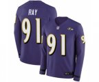 Baltimore Ravens #91 Shane Ray Limited Purple Therma Long Sleeve Football Jersey