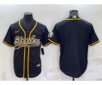 Pittsburgh Steelers Blank Black With Patch Cool Base Stitched Baseball Jersey