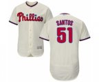 Philadelphia Phillies Enyel De Los Santos Cream Alternate Flex Base Authentic Collection Baseball Player Jersey