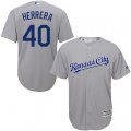 Kansas City Royals #40 Kelvin Herrera Replica Grey Road Cool Base MLB Jersey