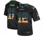 Seattle Seahawks 12th Fan Elite Black USA Flag Fashion Football Jersey