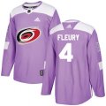 Carolina Hurricanes #4 Haydn Fleury Authentic Purple Fights Cancer Practice NHL Jersey