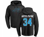 Carolina Panthers #34 Cameron Artis-Payne Black Name & Number Logo Pullover Hoodie