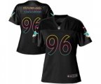 Women Miami Dolphins #96 Vincent Taylor Game Black Fashion Football Jersey