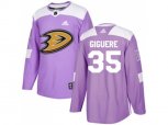 Adidas Anaheim Ducks #35 Jean-Sebastien Giguere Purple Authentic Fights Cancer Stitched NHL Jersey