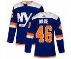 New York Islanders #46 Bode Wilde Authentic Blue Alternate NHL Jersey