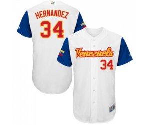Venezuela Baseball #34 Felix Hernandez White 2017 World Baseball Classic Authentic Team Jersey