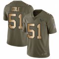 Houston Texans #51 Dylan Cole Limited Olive Gold 2017 Salute to Service NFL Jersey