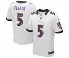 Baltimore Ravens #5 Joe Flacco Elite White Football Jersey