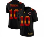 Chicago Bears #10 Mitchell Trubisky Black Red Orange Stripe Vapor Limited NFL Jersey