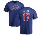 Buffalo Bills #17 Josh Allen Royal Blue Name & Number Logo T-Shirt