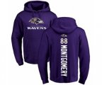 Baltimore Ravens #88 Ty Montgomery Purple Backer Pullover Hoodie