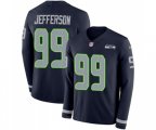 Seattle Seahawks #99 Quinton Jefferson Limited Navy Blue Therma Long Sleeve Football Jersey