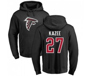 Atlanta Falcons #27 Damontae Kazee Black Name & Number Logo Pullover Hoodie