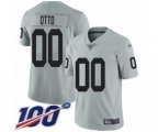 Oakland Raiders #00 Jim Otto Limited Silver Inverted Legend 100th Season Football Jersey